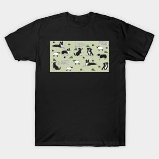 Collie Dogs and Sheep T-Shirt